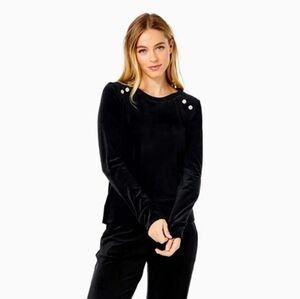 Lilly Pulitzer Tressa Black Velour Top